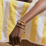 Marjorie Waterproof Initial Bracelet - Multi/Gold