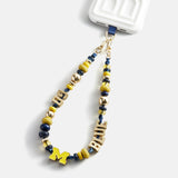 University of Michigan Beaded Bandana Phone Charm - University of Michigan