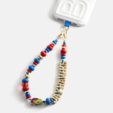 University of Kansas Beaded Bandana Phone Charm - University of Kansas