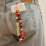 University of Nebraska Beaded Bandana Phone Charm - University of Nebraska
