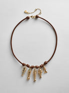High Tide Fish Collar Necklace - Brown