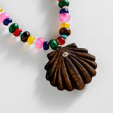 Sun Drift Semi-Precious Pendant Necklace - Seashell