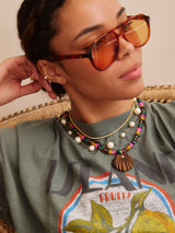 BaubleBar Sun Drift Semi-Precious Pendant Necklace - Seashell - 
    Beaded necklace
  
