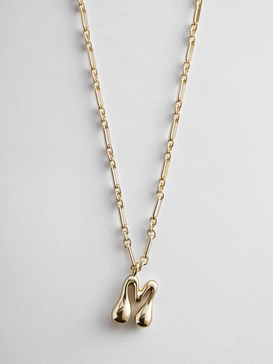 Oversized Bubble Custom Initial Necklace - Oversized Bubble Initial
