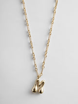 BaubleBar Oversized Bubble Custom Initial Necklace - Oversized Bubble Initial - 
    Chunky custom necklace on gold chain 
  

