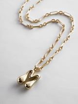 BaubleBar Oversized Bubble Custom Initial Necklace - Oversized Bubble Initial - 
    Chunky custom necklace on gold chain 
  
