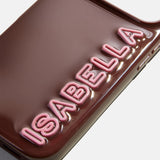 Fine Line Custom iPhone Case - Dark Brown/Pink