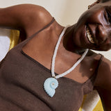 Sun Drift Semi-Precious Pendant Necklace - Spiral Shell