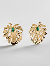 BaubleBar Just Breezy Palm Leaf Earrings - Palm Leaf - 
    Gold statement earrings
  
