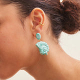 Mina Turquoise Shell Earrings - Turquoise