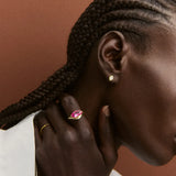 Wavy Custom Birthstone Ring - Gold