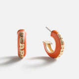 NFL Enamel Hoop Earrings - Chicago Bears