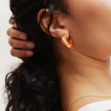 NFL Enamel Hoop Earrings - Cleveland Browns