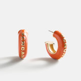 NFL Enamel Hoop Earrings - Cincinnati Bengals