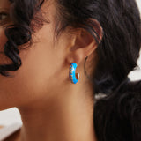NFL Enamel Hoop Earrings - Los Angeles Chargers