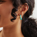 NFL Enamel Hoop Earrings - Miami Dolphins
