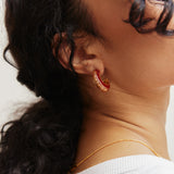 NFL Enamel Hoop Earrings - Washington Commanders