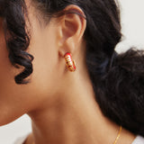 NFL Enamel Hoop Earrings - San Francisco 49ers