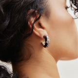 NFL Enamel Hoop Earrings - New England Patriots