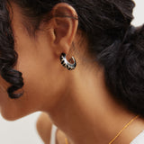 NFL Enamel Hoop Earrings - New Orleans Saints