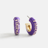 NFL Enamel Hoop Earrings - Minnesota Vikings