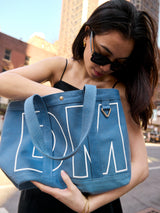 BaubleBar  - 
    Personalized canvas tote bag with custom embroidered initials 
  
