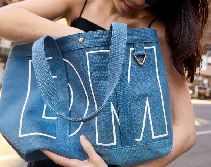 BaubleBar Medium - 
    Personalized canvas tote bag with custom embroidered initials 
  
