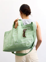 BaubleBar  - 
    Personalized canvas tote bag with custom embroidered initials 
  
