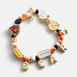 NFL Beaded Charm Bracelet - Chicago Bears