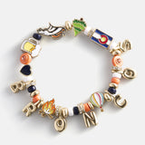 NFL Beaded Charm Bracelet - Denver Broncos