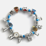 NFL Beaded Charm Bracelet - Carolina Panthers