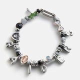 NFL Beaded Charm Bracelet - Las Vegas Raiders