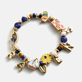 NFL Beaded Charm Bracelet - Baltimore Ravens