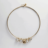 Lexi Removable Charm Custom Collar Necklace - Gold