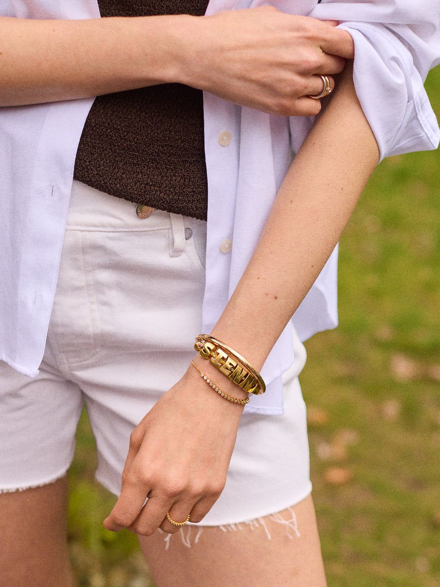 Oversized Waterproof Custom Name Bracelet - Multi