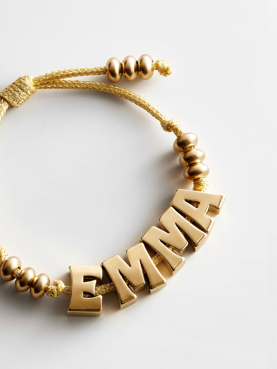 Oversized Waterproof Custom Name Bracelet - Gold