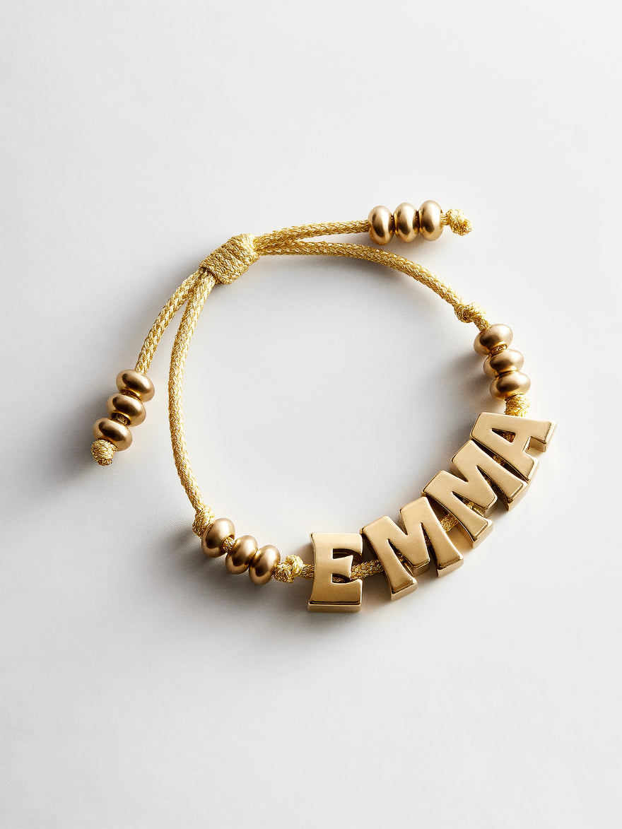 Oversized Waterproof Custom Name Bracelet - Gold