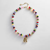 Semi-Precious Bubble Initial Necklace - Multi