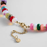 Semi-Precious Bubble Initial Necklace - Multi