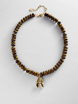 BaubleBar Semi-Precious Bubble Initial Necklace - Tiger's Eye - 
    Beaded letter necklace


  
