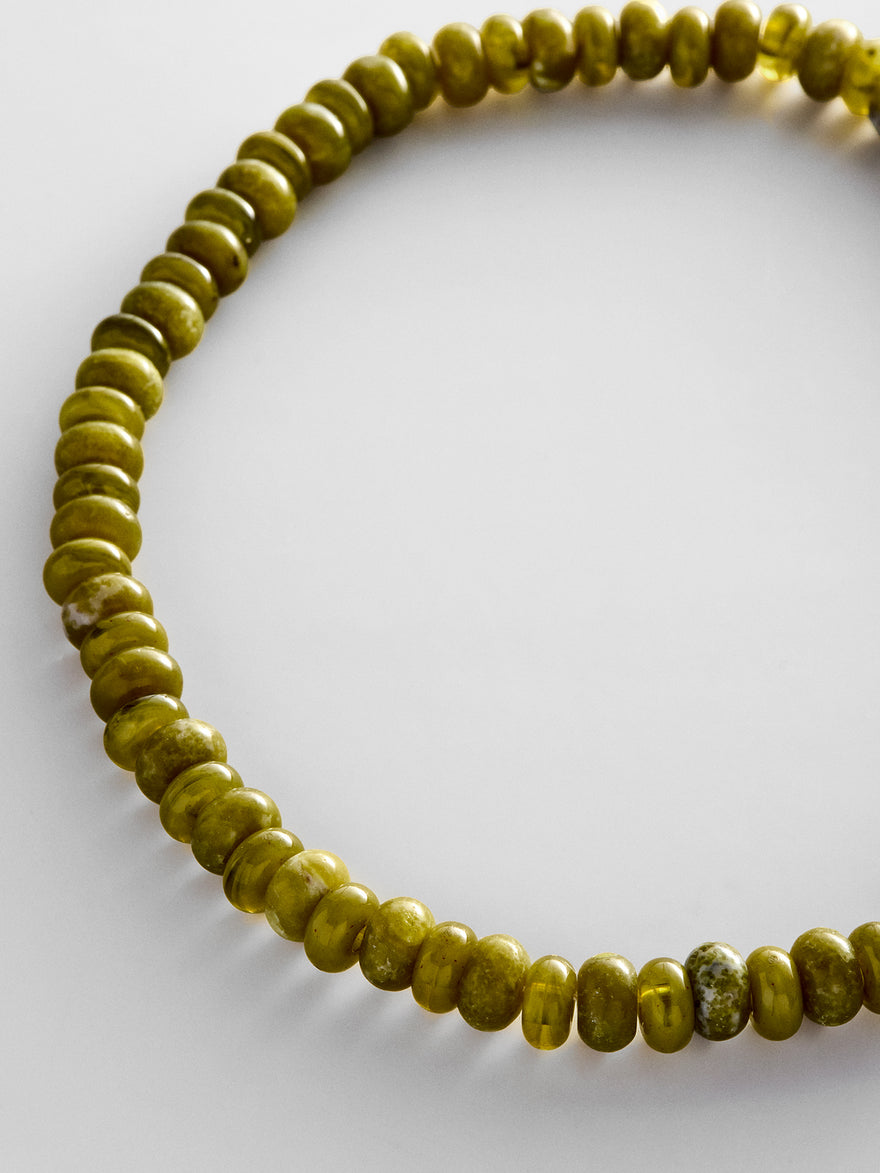 Joyce Semi-Precious Beaded Necklace - Lemon Jade