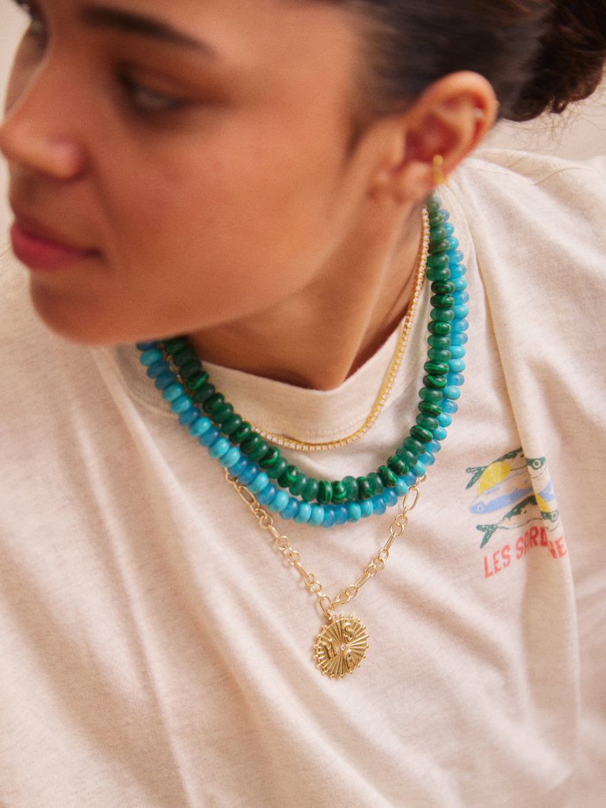 Joyce Semi-Precious Beaded Necklace - Malachite