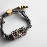 Block Party Varsity Number Custom Bracelet  - Onyx Double Digit