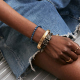 Block Party Varsity Number Custom Bracelet  - Onyx Double Digit