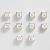 Block Party Varsity Number Custom Bracelet  - White Single Digit