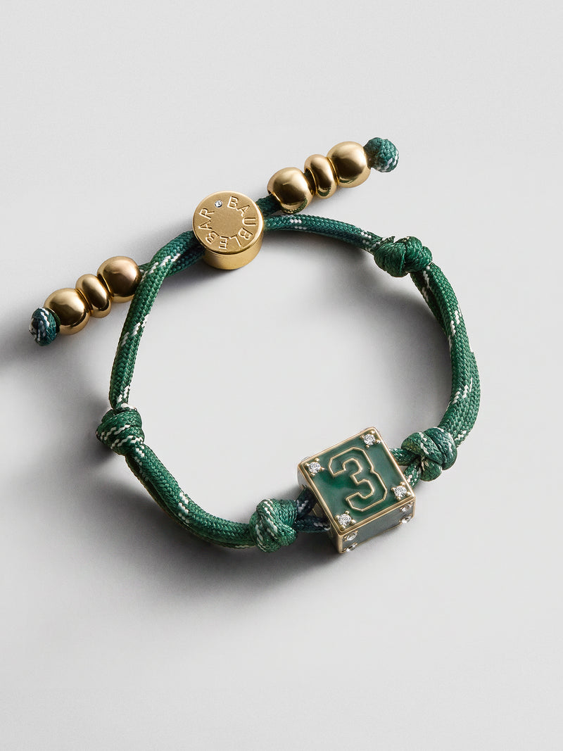 Block Party Varsity Number Custom Bracelet  - Dark Green Single Digit