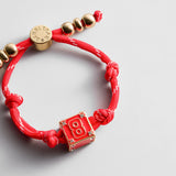 Block Party Varsity Number Custom Bracelet  - Cherry Red Single Digit