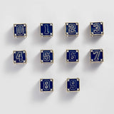 Block Party Varsity Number Custom Bracelet  - Navy Single Digit