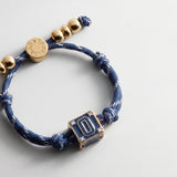 Block Party Varsity Number Custom Bracelet  - Navy Single Digit