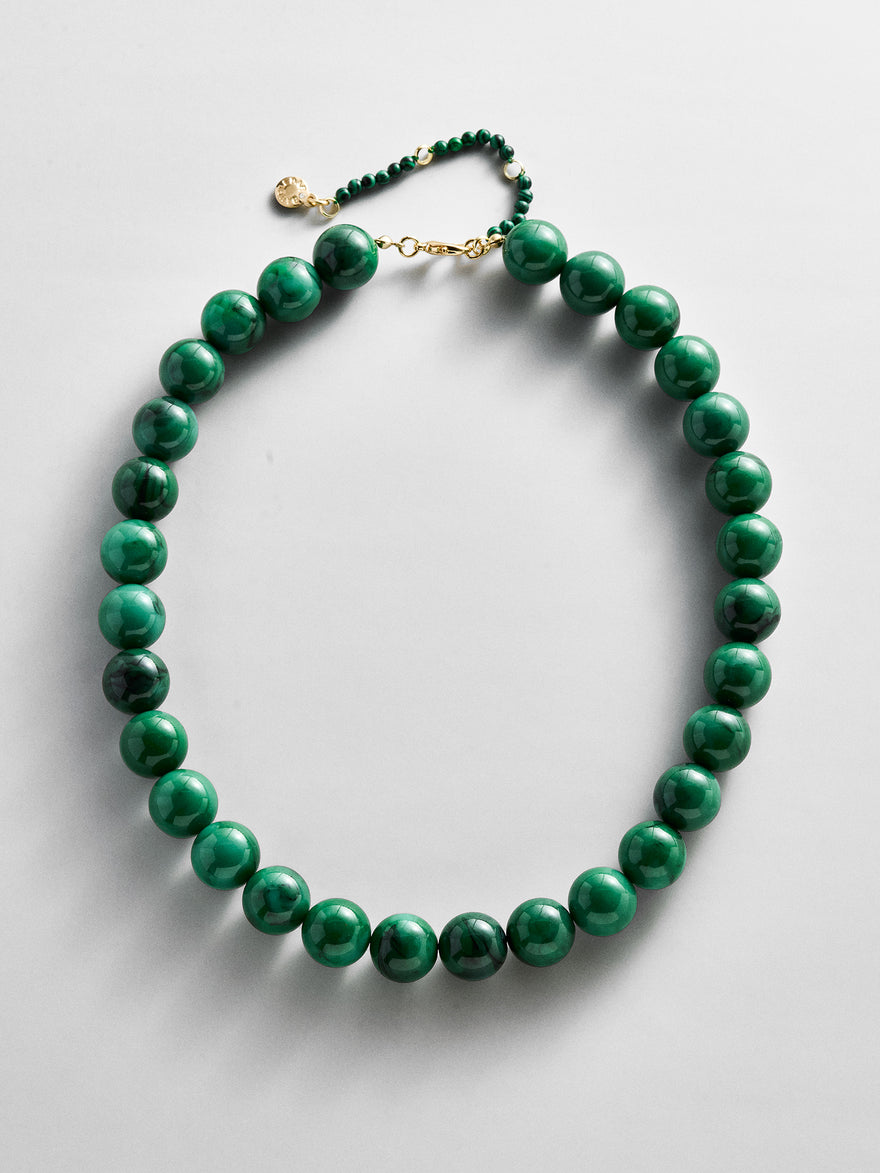 Mini Jane Beaded Necklace - Malachite